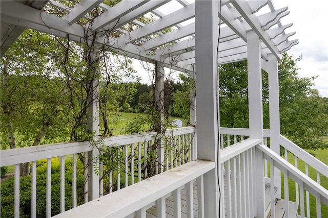 676 County Road 64, Big Flats, NY 14903 - wooden deck with a pergola