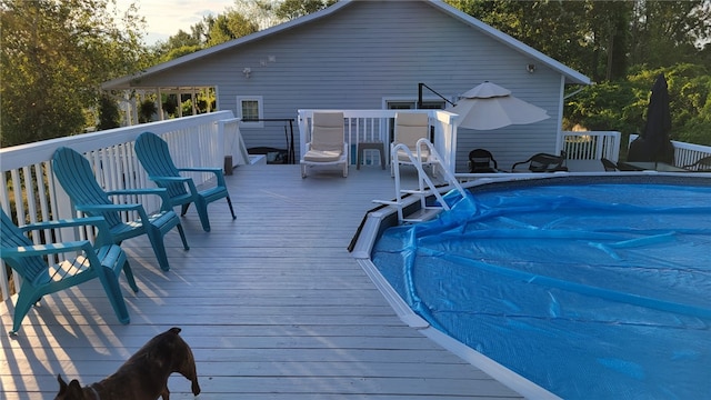 676 County Road 64, Big Flats, NY 14903 - view of swimming pool featuring a wooden deck