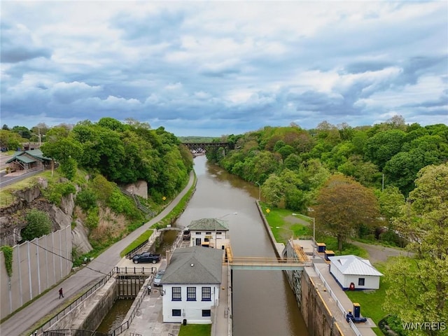 70 Minard St, Lockport-City, NY 14094 - bird's eye view of a nearby body of water and a notable bridge