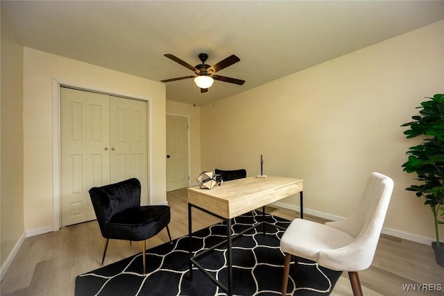 70 Minard St, Lockport-City, NY 14094 - office space featuring light wood-style flooring, ceiling fan, and baseboards