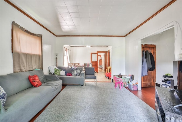 110 Saint Louis Ave, Buffalo, NY 14211 - living area with crown molding and wood finished floors