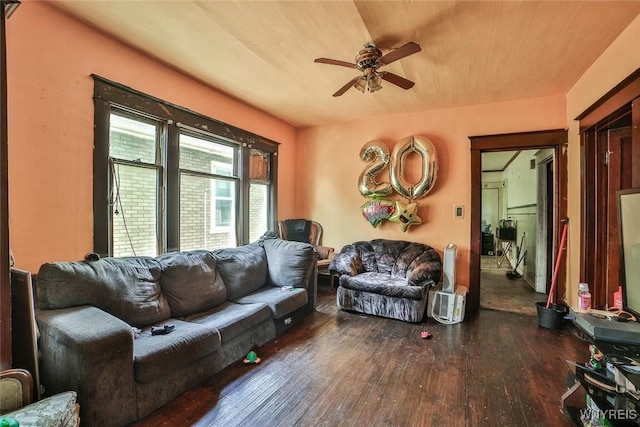 110 Saint Louis Ave, Buffalo, NY 14211 - living room featuring hardwood / wood-style floors and ceiling fan