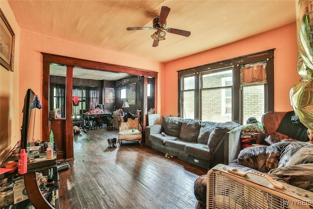 110 Saint Louis Ave, Buffalo, NY 14211 - living room with wood finished floors and ceiling fan