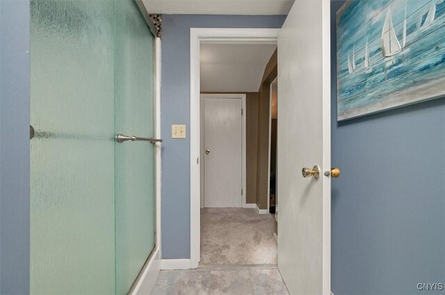 408 Elm St, Manlius, NY 13066 - corridor with baseboards and carpet flooring