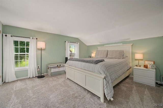 408 Elm St, Manlius, NY 13066 - carpeted bedroom with vaulted ceiling and baseboards