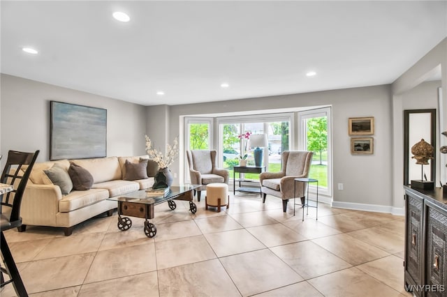 234 Misty Ln, Amherst, NY 14051 - living area featuring recessed lighting, baseboards, and light tile patterned floors