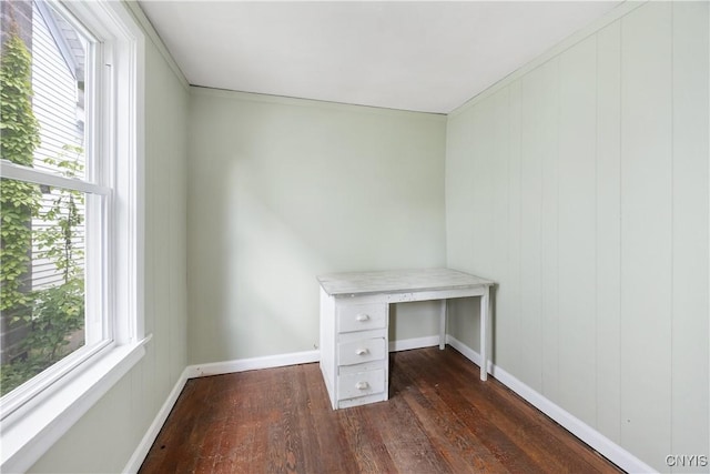 220 W Elm St, Oneida-Inside, NY 13421 - unfurnished office featuring dark wood finished floors, healthy amount of natural light, and baseboards