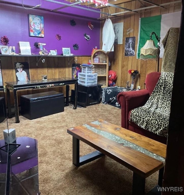 6954 Academy Ln, Lockport-Town, NY 14094 - interior space featuring carpet floors and wooden walls