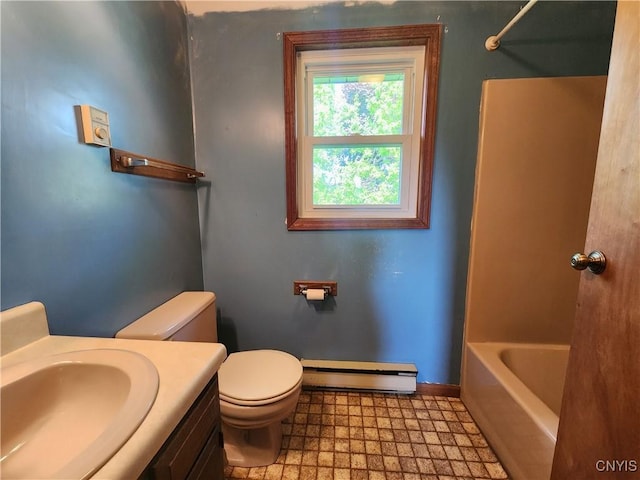 6 Heather Woods Ct, Skaneateles, NY 13152 - bathroom with a baseboard radiator, vanity, and washtub / shower combination