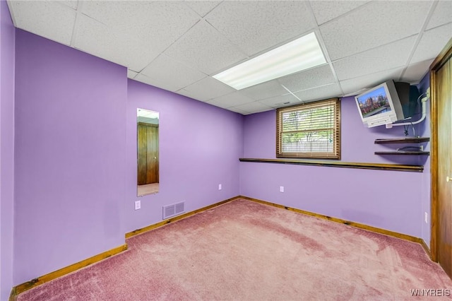 2350 Quaker Rd, Hartland, NY 14067 - unfurnished room featuring carpet floors, a paneled ceiling, and baseboards