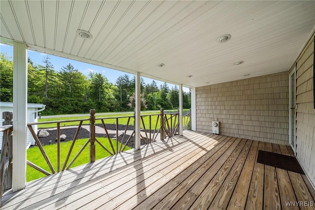 2350 Quaker Rd, Hartland, NY 14067 - wooden terrace with a lawn