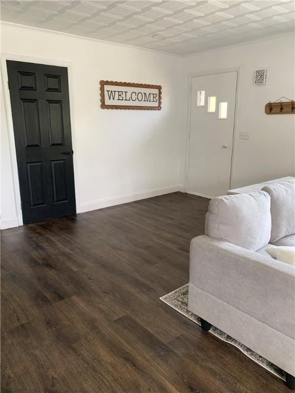 438 Hillview Ave, Southport, NY 14904 - living area with wood finished floors, baseboards, and crown molding