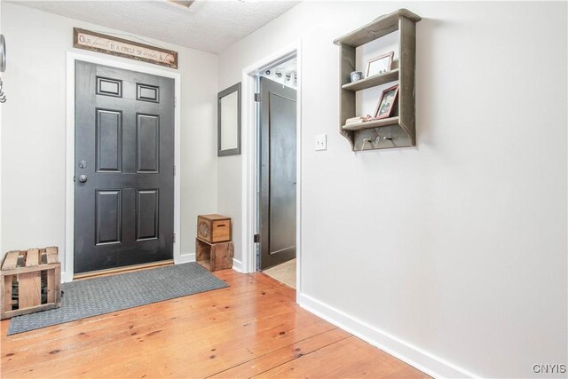 24401 Cheever Rd, Pamelia, NY 13601 - entryway with light wood finished floors, baseboards, and a textured ceiling