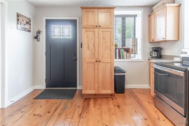 24401 Cheever Rd, Pamelia, NY 13601 - foyer entrance featuring light wood-style flooring and baseboards