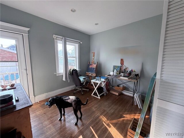 46 Cunard Rd, Buffalo, NY 14216 - office with wood finished floors, baseboards, and recessed lighting
