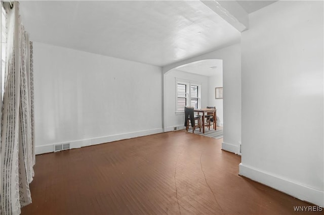 204 Crowley Ave, Buffalo, NY 14207 - empty room with arched walkways, wood finished floors, and baseboards