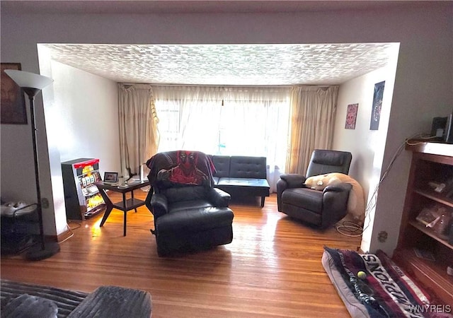 189 Lovering Ave, Buffalo, NY 14216 - living area with wood finished floors and a textured ceiling