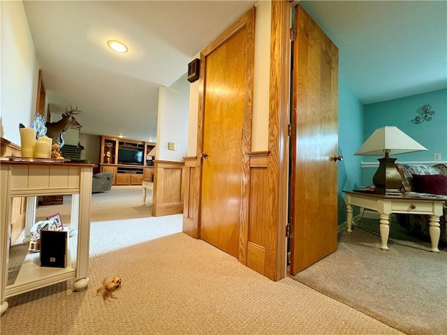 119 Park Ter, Big Flats, NY 14845 - corridor featuring carpet floors and a wainscoted wall