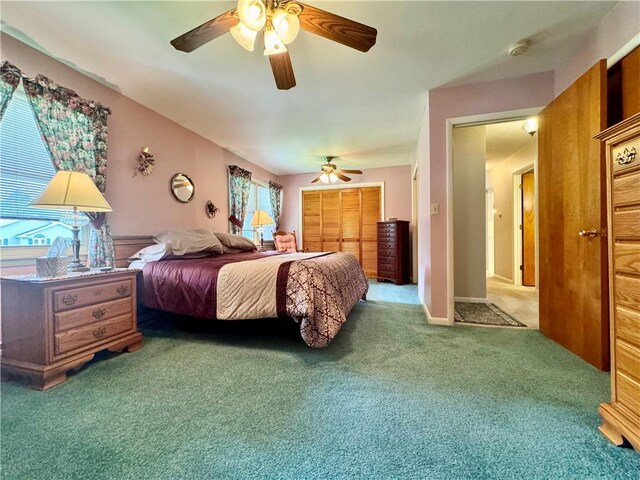 119 Park Ter, Big Flats, NY 14845 - bedroom with carpet flooring and ceiling fan