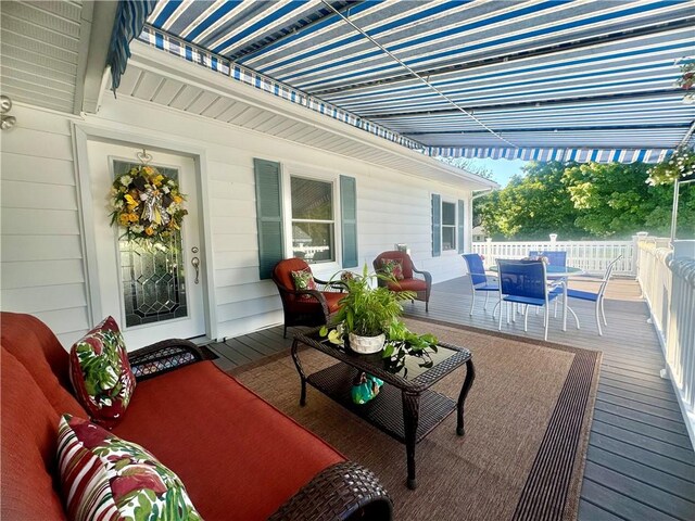 119 Park Ter, Big Flats, NY 14845 - wooden deck featuring outdoor dining space