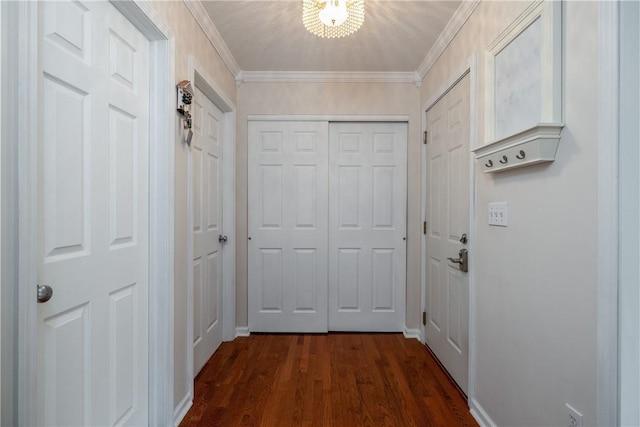 1108 Brick Landing Pl, Webster, NY 14580 - entryway featuring dark wood-type flooring and ornamental molding