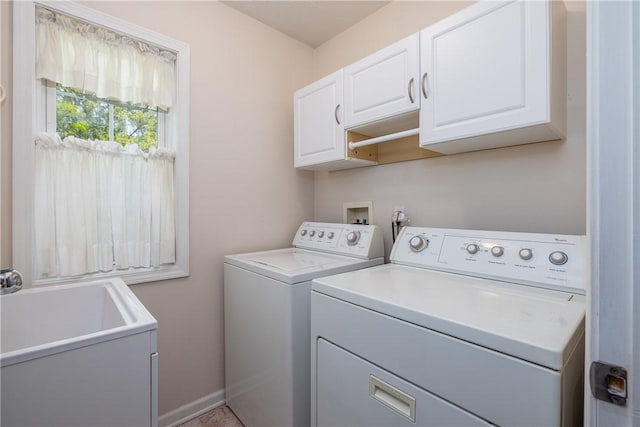 1108 Brick Landing Pl, Webster, NY 14580 - laundry room featuring washer and clothes dryer, cabinet space, and baseboards