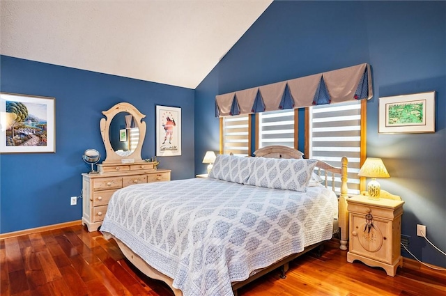41 Pond Valley Cir, Penfield, NY 14526 - bedroom with wood finished floors, vaulted ceiling, and baseboards