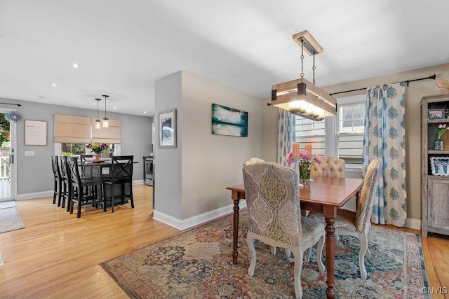622 Stinard Ave, Syracuse, NY 13207 - dining area with light wood finished floors, baseboards, and recessed lighting