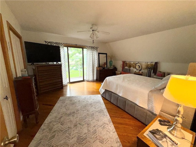 1476 Grange Hall Rd, Junius, NY 14532 - bedroom with access to exterior, wood finished floors, and ceiling fan