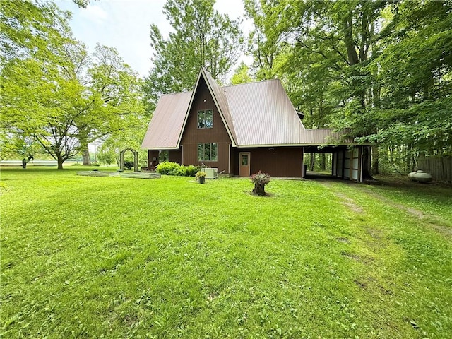 1476 Grange Hall Rd, Junius, NY 14532 - view of front of house featuring a front yard and metal roof