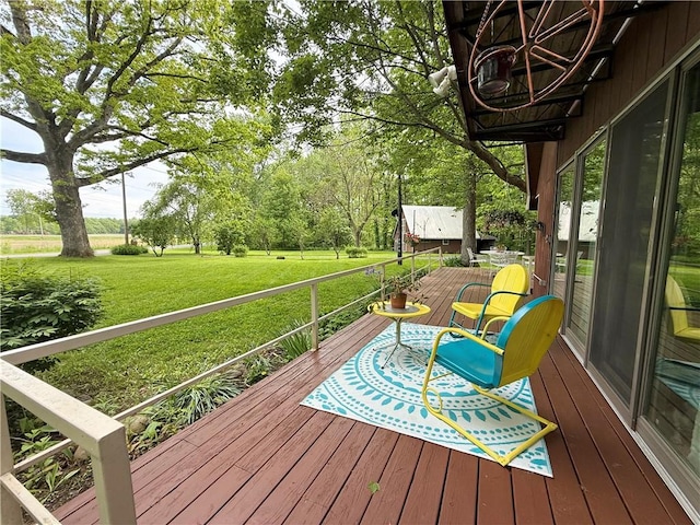 1476 Grange Hall Rd, Junius, NY 14532 - wooden deck featuring a lawn