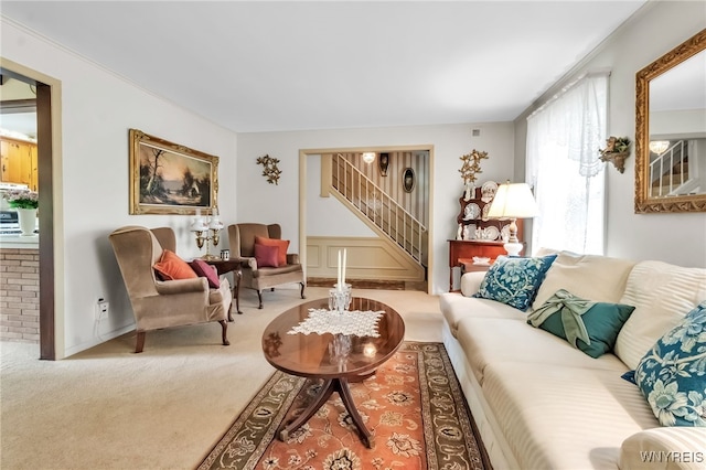 131 Idlewood Dr, Aurora, NY 14127 - carpeted living area with stairs