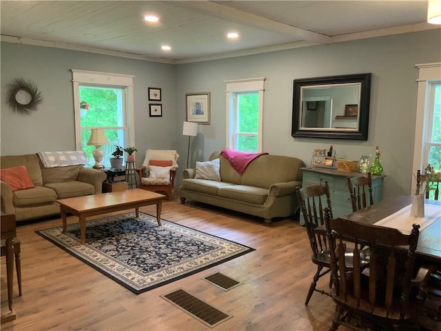 33 Hardy Hill Rd, Andover, NY 14806 - living room with healthy amount of natural light, wood finished floors, and recessed lighting