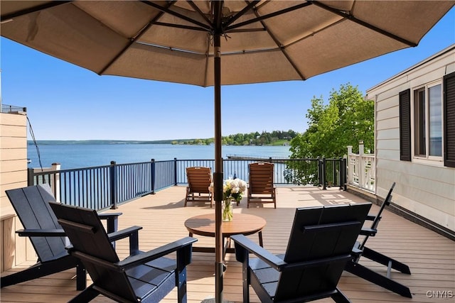 18 E Genesee St Unit 1, Skaneateles, NY 13152 - wooden deck featuring a water view