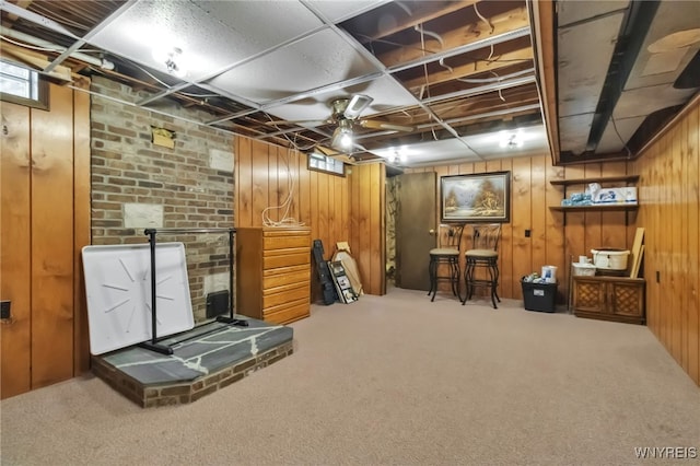 29 Brunck Rd, Lancaster, NY 14086 - below grade area with carpet floors and wooden walls