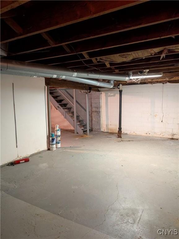 161 W Florence Ave, Syracuse, NY 13205 - unfinished below grade area with stairs