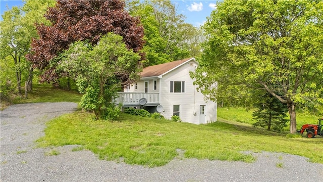10610 State Route 7, Worcester, NY 12149 - view of front of home featuring a front lawn and a deck