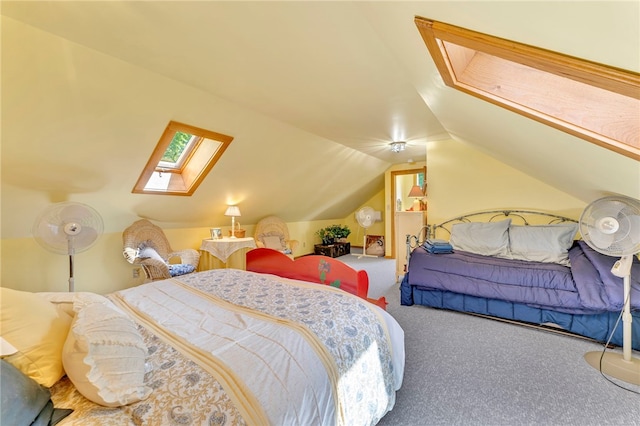 2555 County Highway 22, Richfield, NY 13439 - bedroom featuring a skylight, carpet, and vaulted ceiling