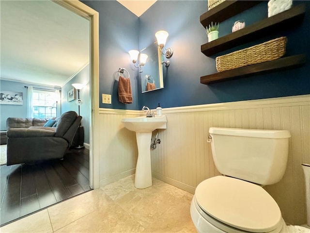 7 Overbrook Dr, Owego, NY 13732 - half bath with toilet and wainscoting