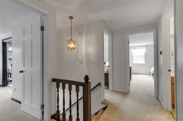 4640 Pine Mnr Unit W, Clarence, NY 14031 - hall with an upstairs landing, light carpet, and baseboards