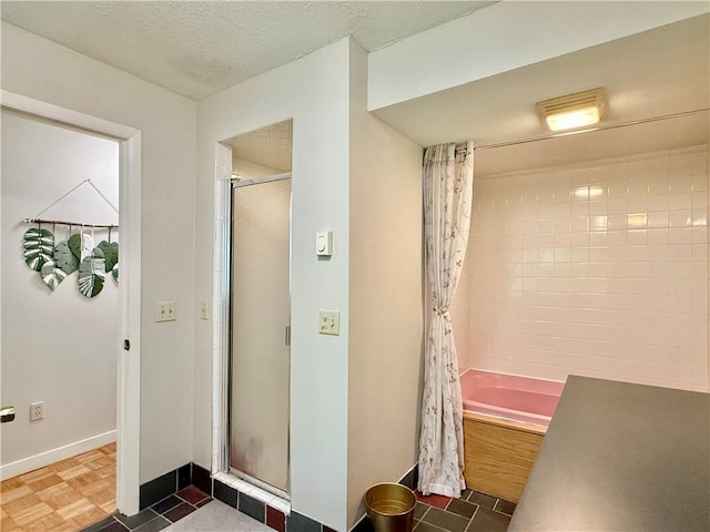 25 Woodside Ave, Oneonta-City, NY 13820 - full bathroom featuring shower / bath combination, baseboards, and a textured ceiling