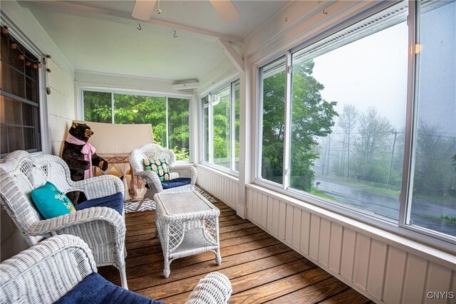 11245 Bell Hill Rd, Deerfield, NY 13502 - sunroom / solarium featuring a ceiling fan