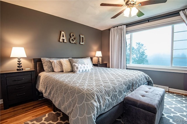 11245 Bell Hill Rd, Deerfield, NY 13502 - bedroom with wood finished floors, baseboards, and a ceiling fan