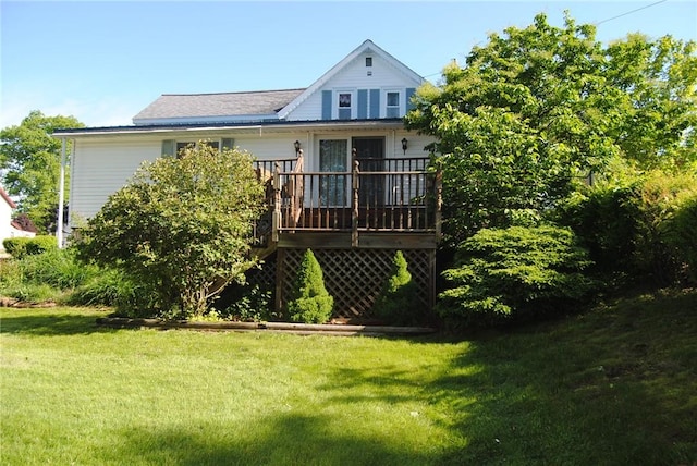 202 Birch St, Kane-Borough, PA 16735 - back of property with a lawn and a deck