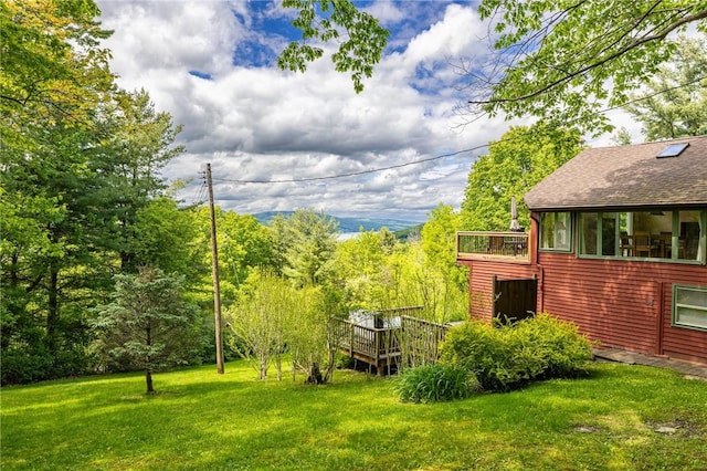 4255 Parish Hill Rd, Italy, NY 14512 - view of green lawn featuring a wooden deck