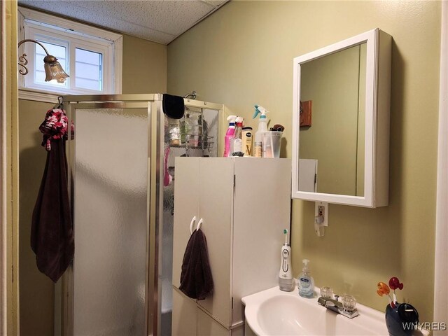 158 Keil St, North Tonawanda, NY 14120 - bathroom featuring a sink and a shower stall
