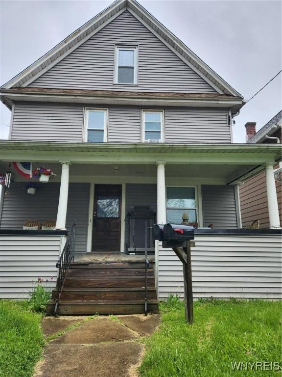158 Keil St, North Tonawanda, NY 14120 - view of front of house featuring covered porch