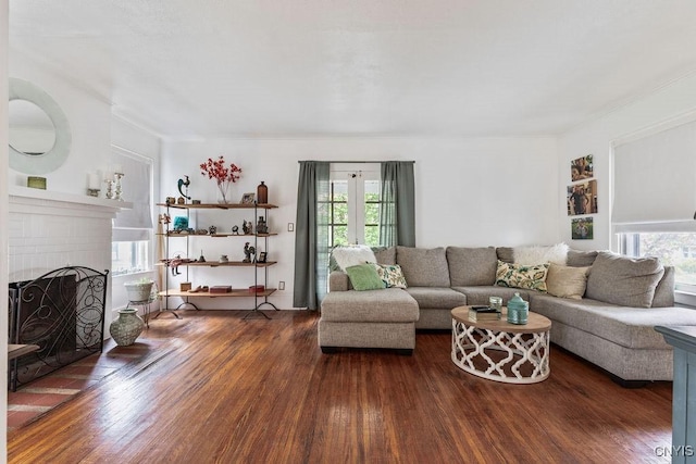 173 Mosley Dr Unit 1, Syracuse, NY 13206 - living room featuring wood finished floors and a fireplace