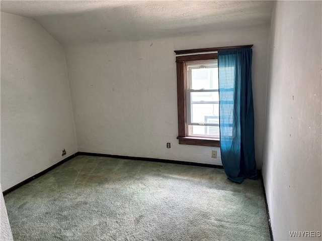 52 S New York St, Lockport-City, NY 14094 - carpeted spare room featuring baseboards, lofted ceiling, and a textured ceiling