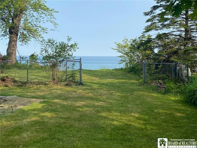 6607 Lake Dr, Portland, NY 14769 - view of yard with a water view